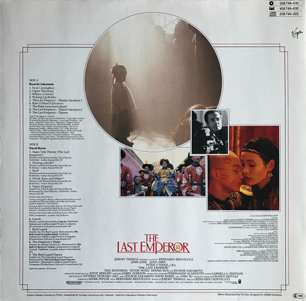 Ryuichi Sakamoto, David Byrne And Cong Su : The Last Emperor (LP, Album, Gat)