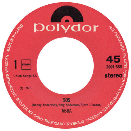 ABBA : SOS (7", Single)