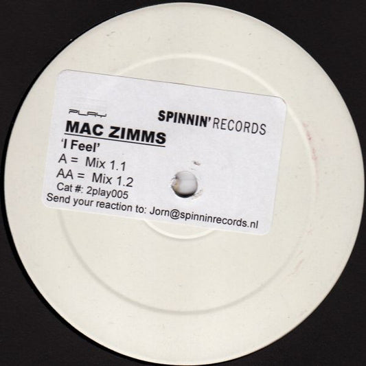 Mac Zimms : I Feel (12", W/Lbl)