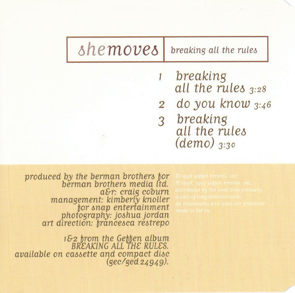 She Moves : Breaking All The Rules (CD, Maxi)