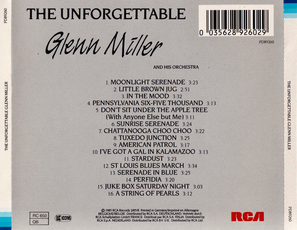 Glenn Miller And His Orchestra : The Unforgettable Glenn Miller (CD, Comp, RE)