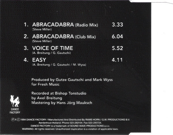 Feel Real : Abracadabra (Dance Version) (CD, Maxi)