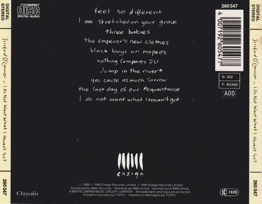 Sinéad O'Connor : I Do Not Want What I Haven't Got (CD, Album)
