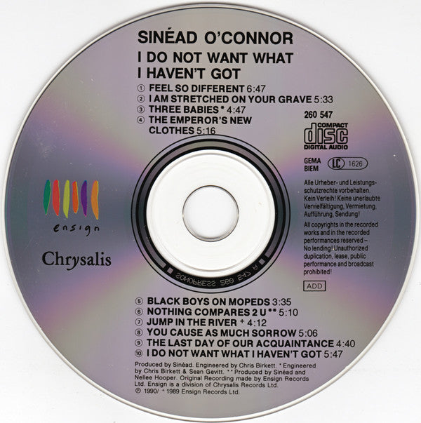 Sinéad O'Connor : I Do Not Want What I Haven't Got (CD, Album)