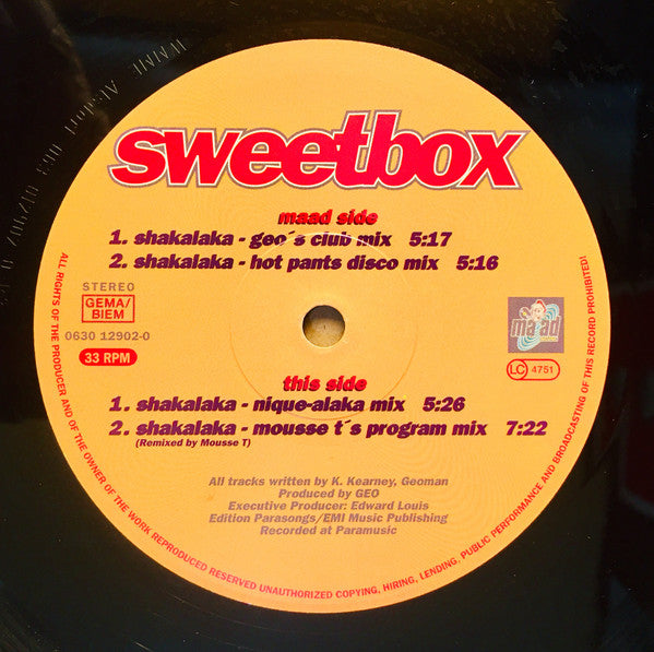 Sweetbox : Shakalaka (12")