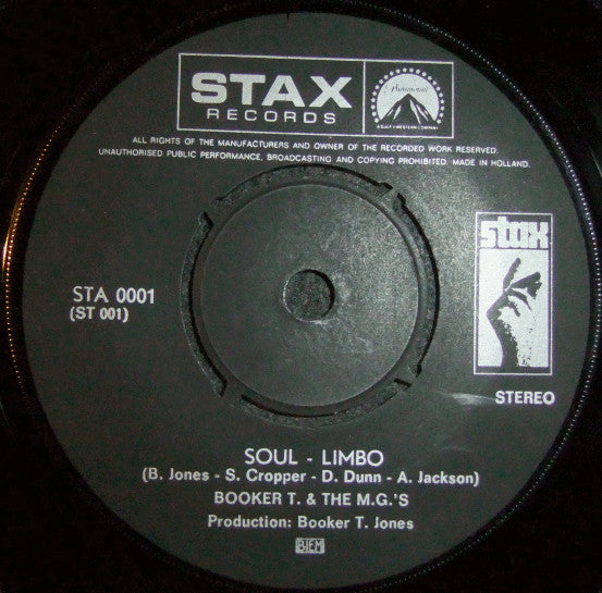 Booker T & The MG's : Soul-Limbo / Heads Or Tails (7", Single)
