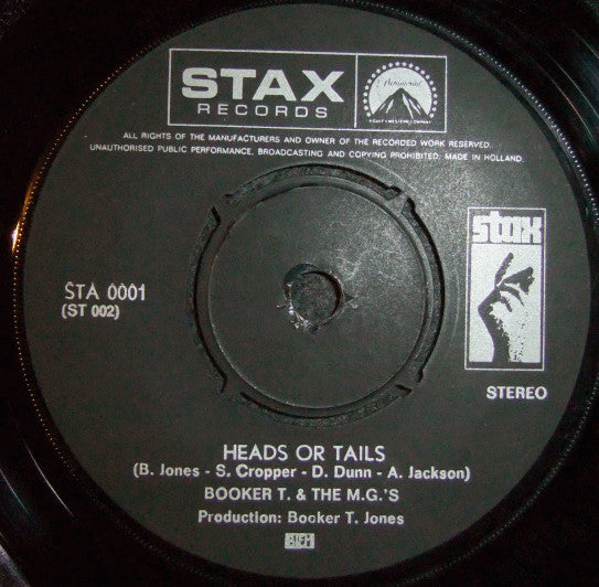 Booker T & The MG's : Soul-Limbo / Heads Or Tails (7", Single)