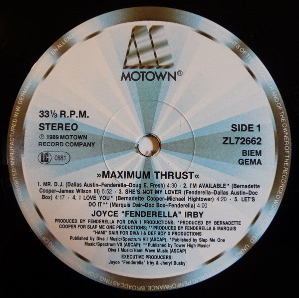 Joyce "Fenderella" Irby : Maximum Thrust (LP, Album)