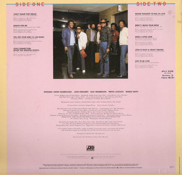Spinners : Can't Shake This Feelin' (LP, Album)