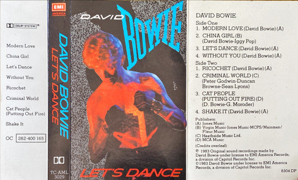 David Bowie : Let's Dance (Cass, Album, RE, Lig)