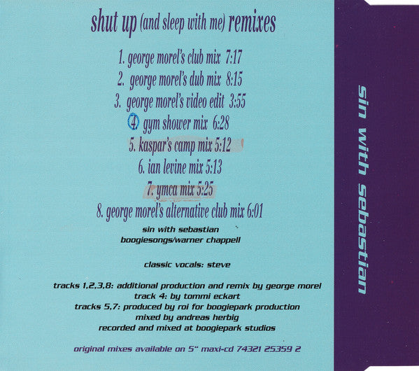 Sin With Sebastian : Shut Up (And Sleep With Me) (Remixes) (CD, Maxi)