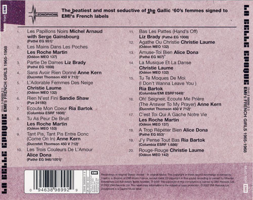 Various : La Belle Epoque (EMI's French Girls 1965-1968) (CD, Comp)