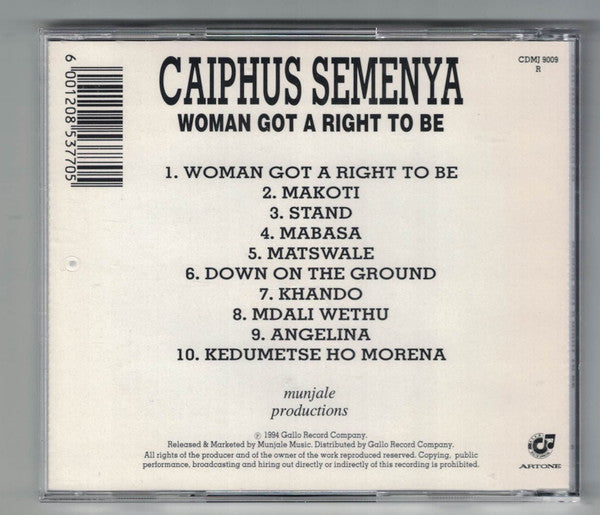 Caiphus Semenya : Woman Got A Right To Be (CD, Album)