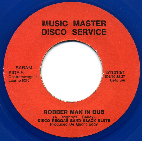 Disco Reggae & Black Slate : Sticks Man / Robber Man In Dub (7", Single, Blu)