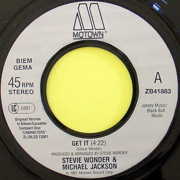 Stevie Wonder And Michael Jackson : Get It (7", Single)
