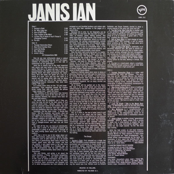 Janis Ian : Janis Ian (LP, Album, RP)