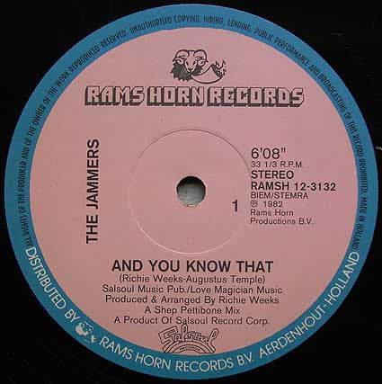 The Jammers : And You Know That (12", Maxi)