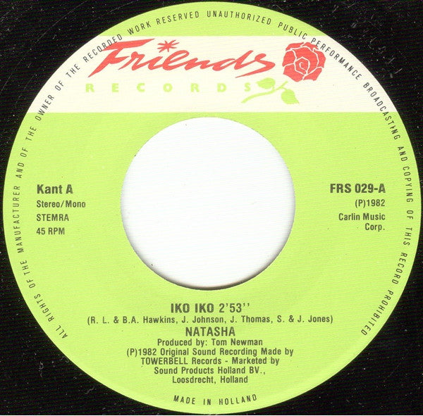Natasha England : Iko-Iko (7", Single)