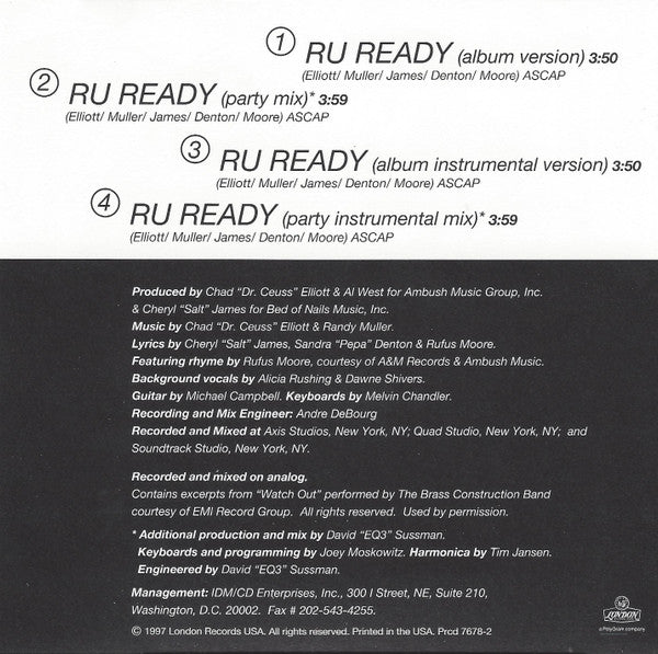 Salt 'N' Pepa : R U Ready (CD, Single, Promo)