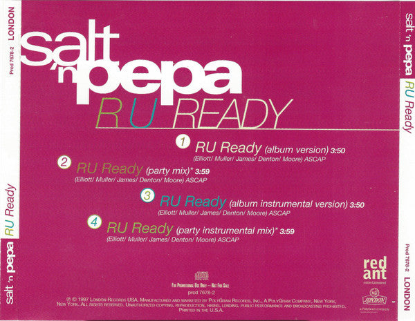 Salt 'N' Pepa : R U Ready (CD, Single, Promo)