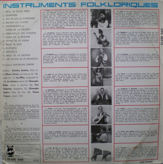 Orchestra Gheorghe Zamfir : Instruments Folkloriques (LP, Album, RE)