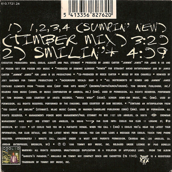 Coolio : 1, 2, 3, 4 (Sumpin' New) (CD, Single, Car)