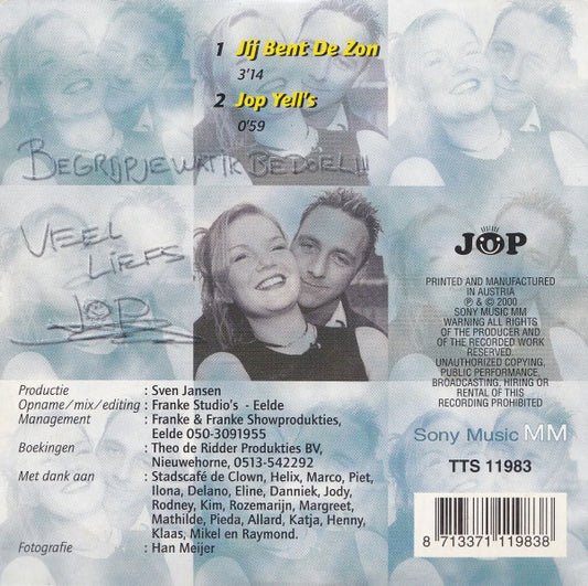 Jop : Jij Bent De Zon (CD, Single)