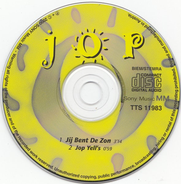 Jop : Jij Bent De Zon (CD, Single)
