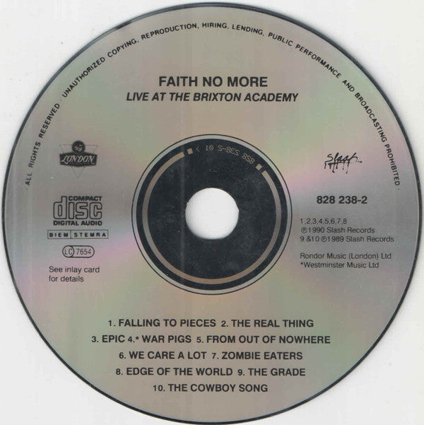 Faith No More : Live At The Brixton Academy (CD, Album)