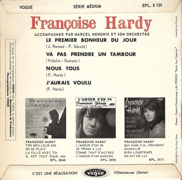 Françoise Hardy : Le Premier Bonheur Du Jour (7", EP)