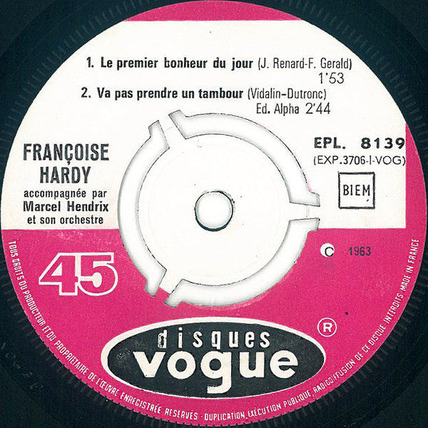 Françoise Hardy : Le Premier Bonheur Du Jour (7", EP)