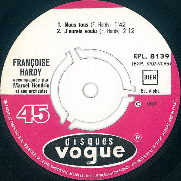 Françoise Hardy : Le Premier Bonheur Du Jour (7", EP)