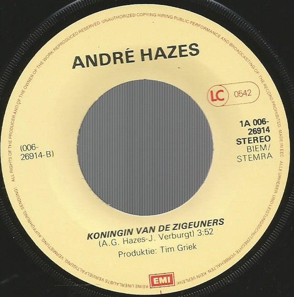 André Hazes : Met Kerst Ben Ik Alleen (7", Single)
