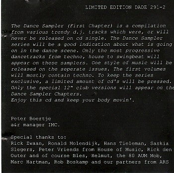 Various : The Dance Sampler - First Chapter (CD, Comp, Ltd, Smplr)