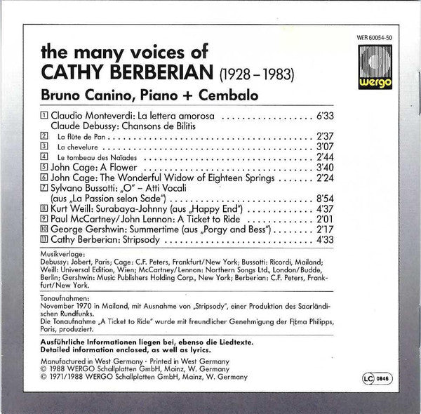 Cathy Berberian : MagnifiCathy - The Many Voices Of Cathy Berberian (CD, Album, RE)