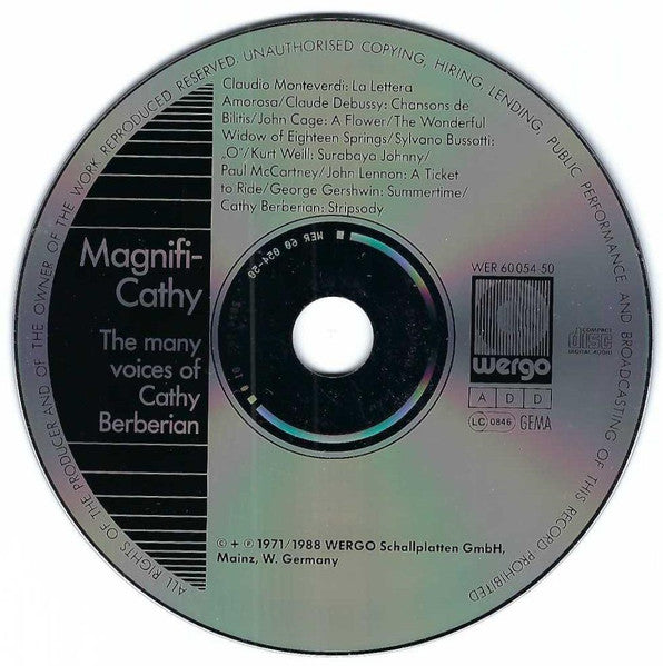 Cathy Berberian : MagnifiCathy - The Many Voices Of Cathy Berberian (CD, Album, RE)