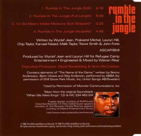 Fugees Featuring A Tribe Called Quest, Busta Rhymes And John Forte : Rumble In The Jungle (CD, Single)
