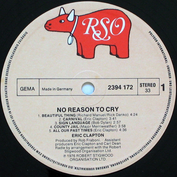 Eric Clapton : No Reason To Cry (LP, Album)