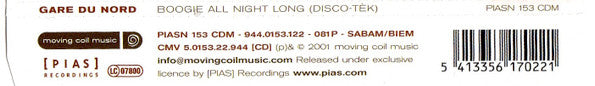 Gare Du Nord : Boogie All Night Long (Disco-Tèk) (Remix 2002) (CD, Single)