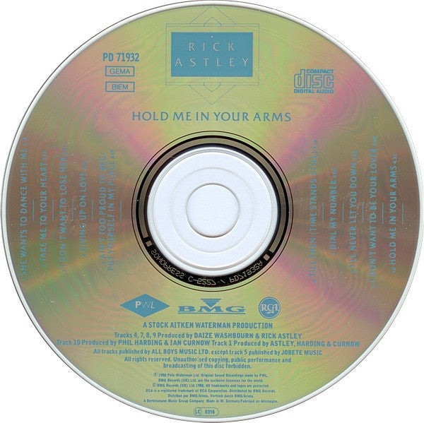 Rick Astley : Hold Me In Your Arms (CD, Album)