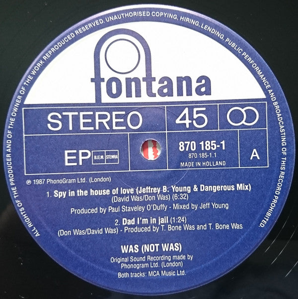Was (Not Was) : Spy In The House Of Love (12", EP)