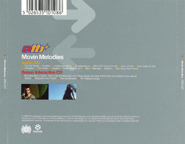 ATB : Movin Melodies (CD, Album + CD, Enh)