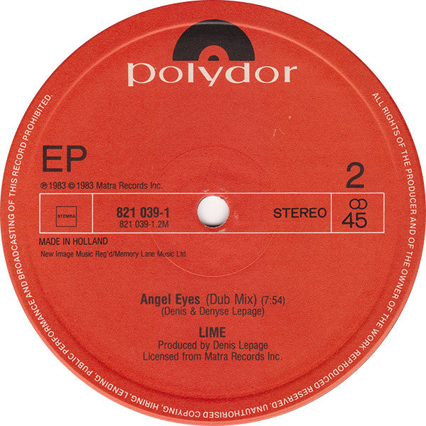 Lime (2) : Re-Lime-d / Angel Eyes (Dub Mix) (12", EP)
