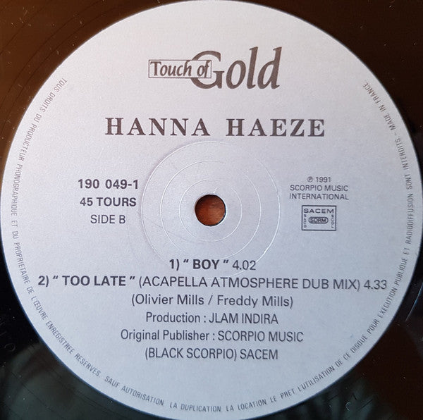 Hanna Haeze* : Too Late (12", Maxi)