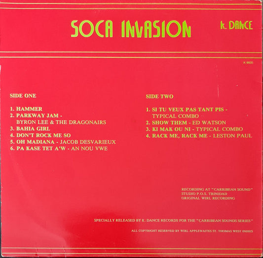 Various : Soca Invasion (LP, Comp, Unofficial)