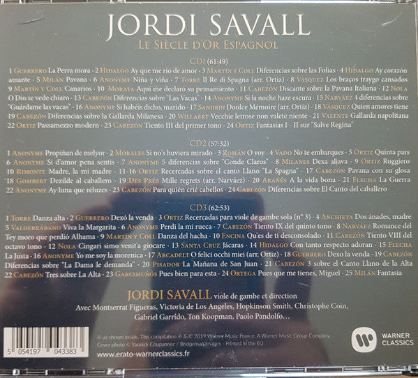 Jordi Savall : Le Siècle D'or Espagnol (3xCD, Album, Comp)