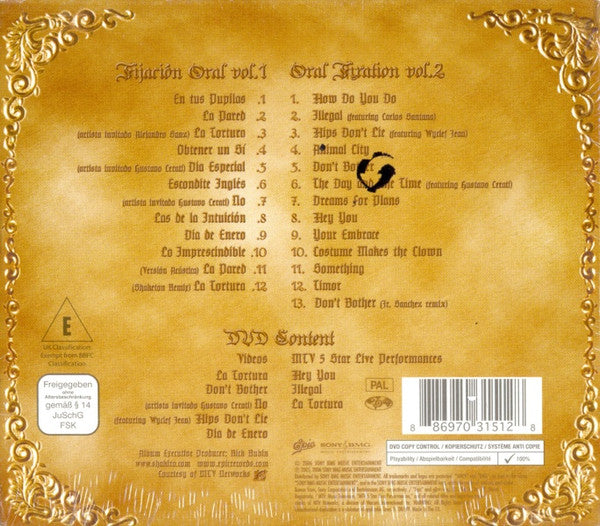 Shakira : Oral Fixation Volumes 1 & 2 (CD, Album + CD, Album + DVD-V, Copy Prot., PAL, Re)