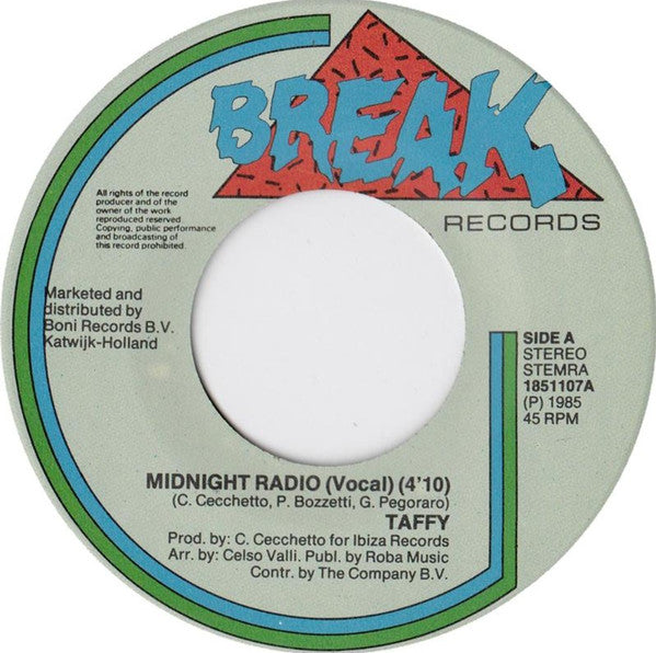 Taffy : I Love My Radio (Midnight Radio) (7", Single)