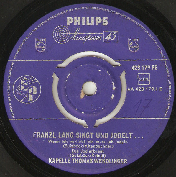 Franzl Lang : Franzl Lang Singt Und Jodelt (7", EP, Mono)