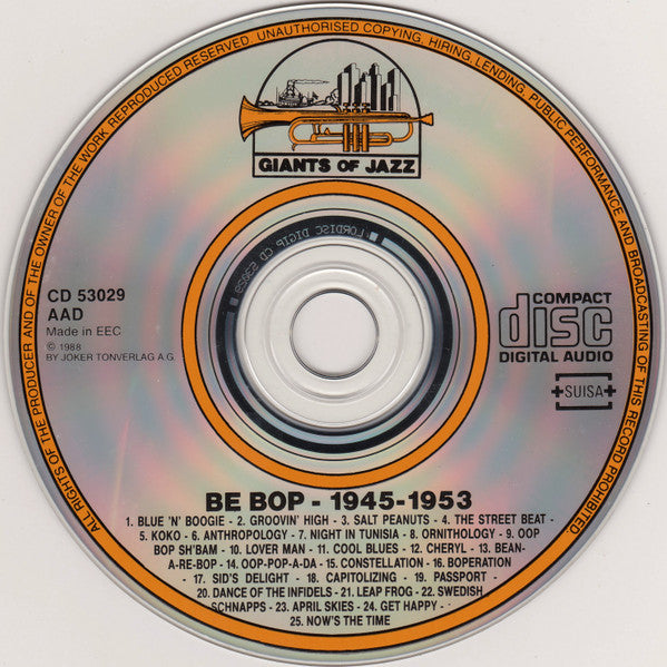 Various : Be Bop - 1945-1953 (CD, Comp)